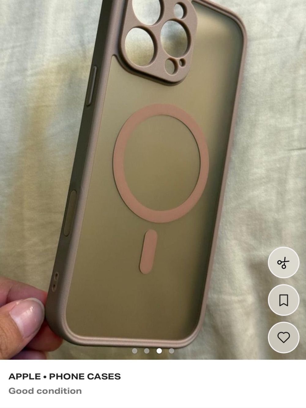 Apple Olive Green iPhone Case with Rose Accent MagSafe Ring